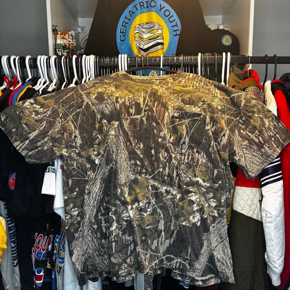 Vintage Realtree Camo Pocket T Shirt 4XL AOP Hunting Workwear USA Made